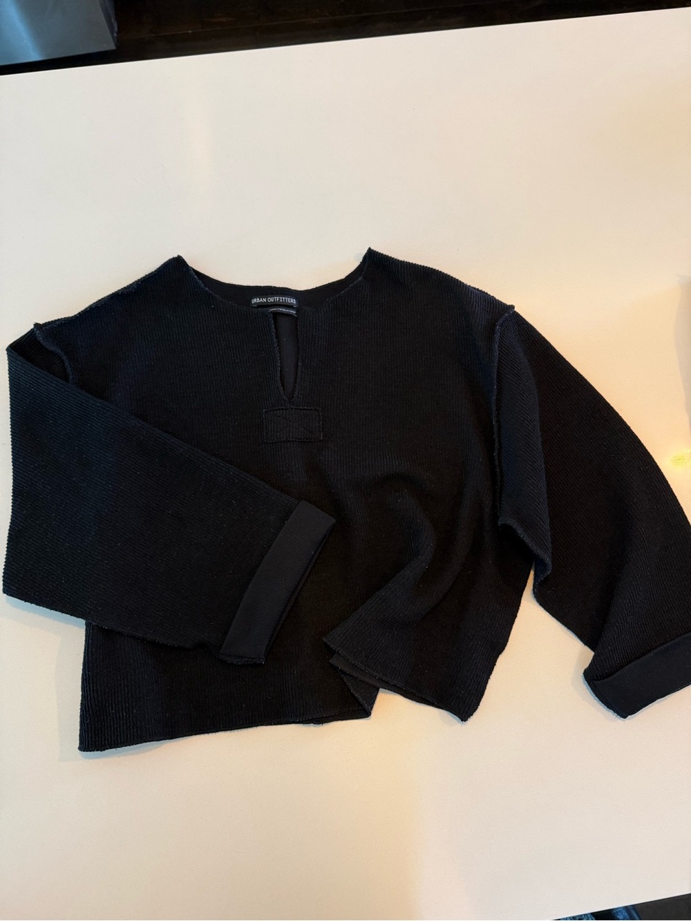 Urban Outfitters Black Knit Keyhole Sweatshirt